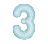 Giant Foil Number 3 Balloon - 86 cm - Matte Baby Blue