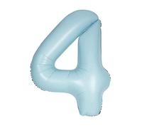 Giant Foil Number 4 Balloon - 86 cm - Matte Baby Blue