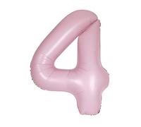 Giant Foil Number 4 Balloon - 86 cm - Matte Baby Pink