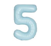 Giant Foil Number 5 Balloon - 86 cm - Matte Baby Blue