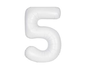 Giant Foil Number 5 Balloon - 86 cm - Matte White