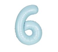 Giant Foil Number 6 Balloon - 86 cm - Matte Baby Blue