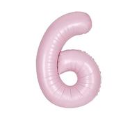 Giant Foil Number 6 Balloon - 86 cm - Matte Baby Pink