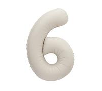 Giant Foil Number 6 Balloon - 86 cm - Matte Nude Colour - 1 Count (Pack of 1)