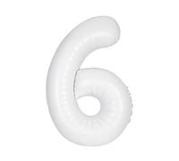 Giant Foil Number 6 Balloon - 86 cm - Matte White