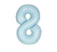 Giant Foil Number 8 Balloon - 86 cm - Matte Baby Blue