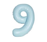 Giant Foil Number 9 Balloon - 86 cm - Matte Baby Blue