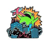 Giant Funny Evil Violent Frog Destroy End of the World Metal Enamel Pin Badge