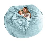 Giant Fur Bean Bag Chair,Big Round Soft Fluffy Faux Fur BeanBag Lazy Sofa Bed Cover for Adult Living Room Furniture(No Stuffed)
