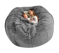 Giant Fur Bean Bag Chair,Big Round Soft Fluffy Faux Fur BeanBag Lazy Sofa Bed Cover for Adult Living Room Furniture(No Stuffed)
