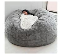 Giant Fur Bean Bag Chair For Adult Living Room Furniture Big Round Soft Fluffy Faux Fur BeanBag Lazy Sofa Bed Cover (No Padding), Multiple Colors To Choose From