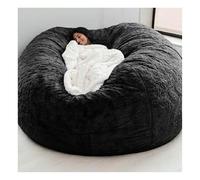 Giant Fur Bean Bag Chair For Adult Living Room Furniture Big Round Soft Fluffy Faux Fur BeanBag Lazy Sofa Bed Cover (No Padding), Multiple Colors To Choose From
