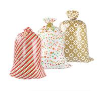 Giant Gift Bags, 3 Pcs Extra Large Gift Bags Set (Gold, Red and Dot Pattern) 90x14cm Jumbo Gift Bags for Huge Gifts, Kids Toys Christmas Goodie Storage Bags with Name Tag Card and String