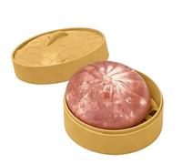 Giant Glitter Bao Bun Squishy Giant Dumpling Squeeze Bun Stress Reliever with Basket, Slow Rebound Hand Squeeze in 6 Colors Item for Home Office Desk Decoration Pink