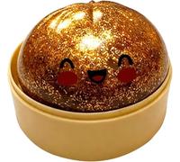 Giant Glitter Bun Squishys Toy, Stress Relief Bao Bun Squishys Squeeze Toy with Steamer, Fun Soft Squeeze Stress Ball Sensory Fidget Toys for Kids & Adults Party Favours Birthday Gifts Brown