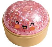 Giant Glitter Bun Squishys Toy, Stress Relief Bao Bun Squishys Squeeze Toy with Steamer, Fun Soft Squeeze Stress Ball Sensory Fidget Toys for Kids & Adults Party Favours Birthday Gifts Pink
