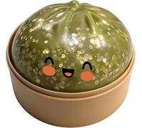 Giant Glitter Bun Squishys Toy, Stress Relief Bao Bun Squishys Squeeze Toy with Steamer, Fun Soft Squeeze Stress Ball Sensory Fidget Toys for Kids & Adults Party Favours Birthday Gifts Green