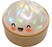 Giant Glitter Bun Squishys Toy, Stress Relief Bao Bun Squishys Squeeze Toy with Steamer, Fun Soft Squeeze Stress Ball Sensory Fidget Toys for Kids & Adults Party Favours Birthday Gifts White