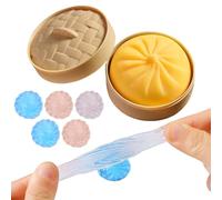 Giant Glitter Dumpling, Dumpling Squishy, With 5 Crystal Dumplings, Rainbow Dumplings Stress-Relieving Toy, Large Stress-Relieving Sensory Ball, Suitable for All Age Groups