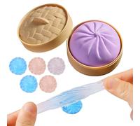 Giant Glitter Dumpling, Dumpling Squishy, With 5 Crystal Dumplings, Rainbow Dumplings Stress-Relieving Toy, Large Stress-Relieving Sensory Ball, Suitable for All Age Groups