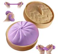 Giant Glitter Dumpling, Giant Dumpling Squishy, Cute Anxiety Relief Fidget Toy, Large Dumplings Squishy, Jumbo Squishy Toy with Steamer Box (Purple)