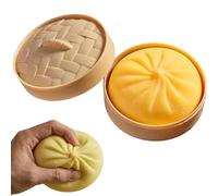 Giant Glitter Dumpling, Giant Dumpling Squishy, Mega Rainbow Dumplings, Cute Anxiety Relief Fidget Toy, Soft Squeeze Decompression Dough for Adults (Yellow)