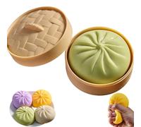 Giant Glitter Dumpling, Giant Dumpling Squishy, Mega Rainbow Dumplings, Dumplings Squishy Large with Steamer Box(Green)
