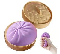 Giant Glitter Dumpling,Giant Dumpling Squishy,Mega Squishy Dumplings Toy,Anxiety Relief Fidget Toy,Soft Squeeze for Adults (Purple)