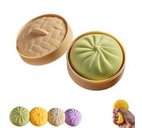 Giant Glitter Dumpling, Giant Dumpling Squishy with Steamer Box, Slow-Rising Sensory Decompression Dumplings for Adults＆Kids (Green)