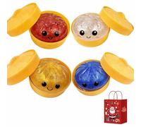 Giant Glitter Dumpling, Giant Glitter Dumpling Squishy Toy, Mega Rainbow Dumplings Fidget, Slow-Rising Sensory Decompression Dumplings,Soft Squeeze Decompression Dough (4PC-Mixs)