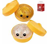 Giant Glitter Dumpling, Giant Glitter Dumpling Squishy Toy, Mega Rainbow Dumplings Fidget, Slow-Rising Sensory Decompression Dumplings,Soft Squeeze Decompression Dough (2PC-D)
