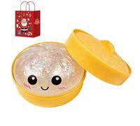 Giant Glitter Dumpling, Giant Glitter Dumpling Squishy Toy, Mega Rainbow Dumplings Fidget, Slow-Rising Sensory Decompression Dumplings,Soft Squeeze Decompression Dough (1pc-D)