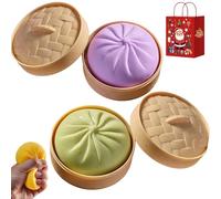 Giant Glitter Dumpling, Giant Glitter Dumpling Squishy Toy, Mega Rainbow Dumplings Fidget, Slow-Rising Sensory Decompression Dumplings,Soft Squeeze Decompression Dough (2pcs B)