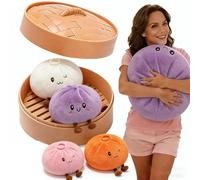 Giant Glitter Dumpling Pillow,Mega Rainbow Dumplings,Super Soft Dumplings Stress Pillows,Squeeze Dough Ball Stress Relief Pillow,Anxiety Relief Fidget Toy,Soft Squeeze Decompression Dough for Adults