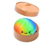 Giant Glitter Dumpling - Rainbowe Giant Squishy Dumpling Stress Toy, Cute Rainbow Dumplings Buns Bao With Steamer Box,Squishy Balls, Stress Relief Squishy Dumplings Toy (Rainbow)