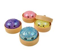 Giant Glitter Dumpling Squeeze,Giant Dumpling Squishy,Stocking Stuffers with Food Steamer Stretchy Desk Toys Soft Squeeze Decompression Dough Fidget Toys,Soft Dough Toy Party Favors for Adults(D)