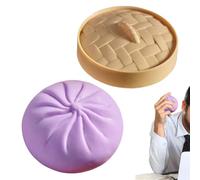 Giant Glitter Dumpling Squeeze, Giant Squishy Dumpling Toy, Rainbow Dumplings Fidget Buns Bao With Steamer Box, Dumplings Squishy Stress Balls, Anxieties Relieving Fidget Toy For Adults & Kids