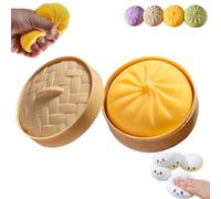 Giant Glitter Dumpling Squeeze Toy, Large Stress Relief Sensory Ball for Adults & Kids, Cute Anxiety Relief Fidget Toy,Soft Squeeze Decompression Dough (Yellow)