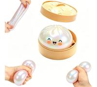 Giant Glitter Dumpling Squishy, Colorful Mystery Stress Dumplings, Cute Soft Calming Unbreakable Figurine Simulation Ball (White)
