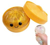Giant Glitter Dumpling Squishy, Mystery Box TPR Stress Relief Fidget Toy for Kids Adults 14+ (Gold)