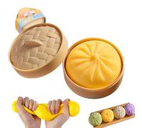 Giant Glitter Dumpling Squishy, Slow-Rising Stress Relief Toy, Super Mega Rainbow Mystery Dumpling Designed for Repeated Squishing, Soft and Squeezable Fidget Dumpling for Adults & Kids (yellow)