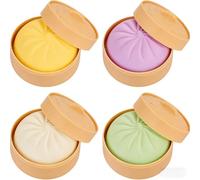 Giant Glitter Dumpling Squishy, Squeeze Toy for Adults Stress Relief, Stress Toy Cute Steamer Bun Design Stress & Anxiety Relief Squishy Dumplings Toy (4Pcs)