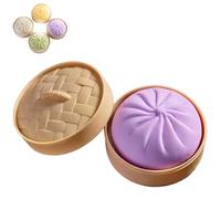 Giant Glitter Dumpling Squishy - Super Mega Rainbow Mystery Dumplings, Soft Anxiety Relief Fidget Toy for Adults & Kids (Purple)