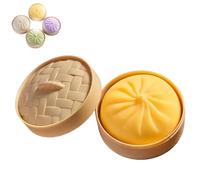 Giant Glitter Dumpling Squishy - Super Mega Rainbow Mystery Dumplings, Soft Anxiety Relief Fidget Toy for Adults & Kids (Yellow)