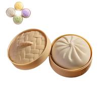 Giant Glitter Dumpling Squishy - Super Mega Rainbow Mystery Dumplings, Soft Anxiety Relief Fidget Toy for Adults & Kids (White)