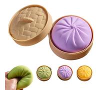 Giant Glitter Dumpling Stress Relief Toy - Super Soft Mega Rainbow Dumplings for Anxiety Relief, Calming Sensory Play & Whimsical Desk Decor (Purple)