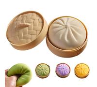 Giant Glitter Dumpling Stress Relief Toy - Super Soft Mega Rainbow Dumplings for Anxiety Relief, Calming Sensory Play & Whimsical Desk Decor (White)