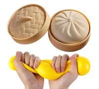 Giant Glitter Mystery Dumpling Squishy, Giant Dumpling Squishy, Relief Fidget Toy, Soft Squeeze Decompression Dough (White)