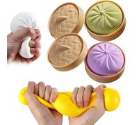 Giant Glitter Mystery Dumpling Squishy, Giant Dumpling Squishy, Relief Fidget Toy, Soft Squeeze Decompression Dough (Green+Purple)