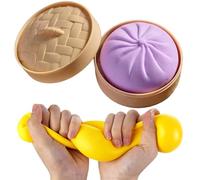 Giant Glitter Mystery Dumpling Squishy, Giant Dumpling Squishy, Viral Large Mystery Dumpling Squishy, Relief Fidget Toy, Soft Squeeze Decompression Dough (Purple)